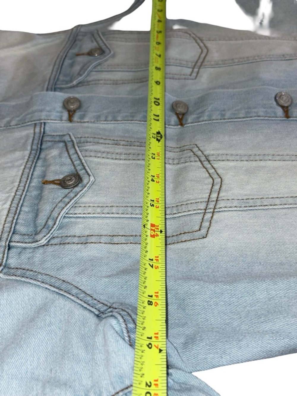 Twelve by Ontwelfth Women’s Denim Ruffle Jacket Size L Light Wash - Picture 8 of 8